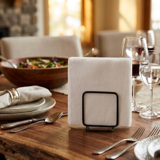 Porta Guardanapos Suporte Apoio de Papel Aço Mesa Restaurante Lanchonete Preto