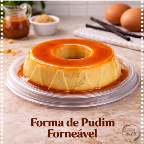 FORMA DE PUDIM/CUSCUZ  DESCARTAVEL FORNEÁVEL FORNO E MICRO-ONDAS COM TAMPA