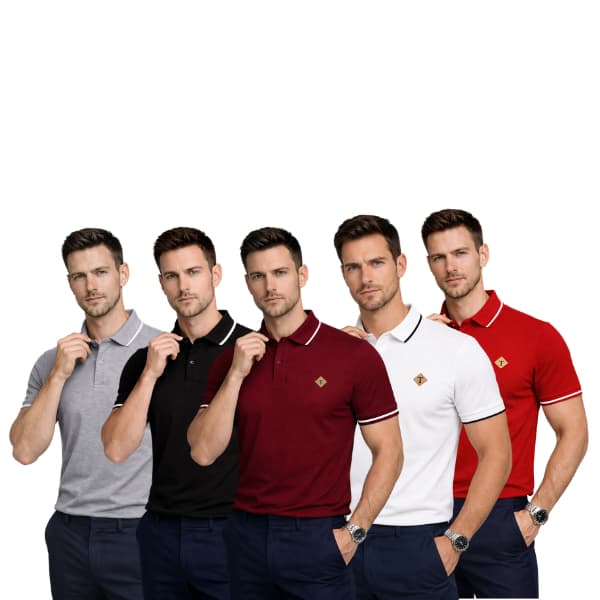 Kit 5 Camisa Gola Polo 100% Algodão Malha Fria.
