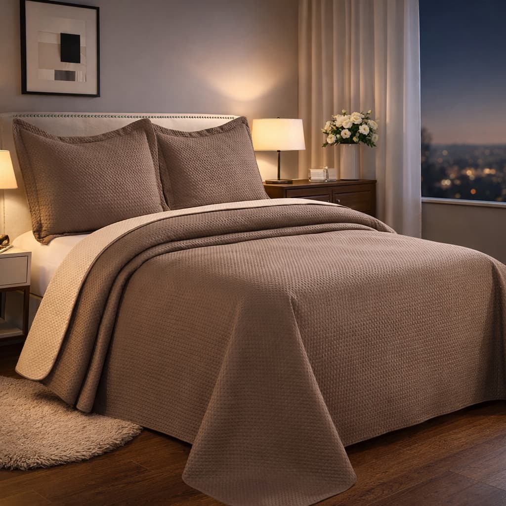 Kit Colcha Casal Cobre Leito 3 Peças Cama Box Posta 200 Fios Macio Antialérgico Matelassê