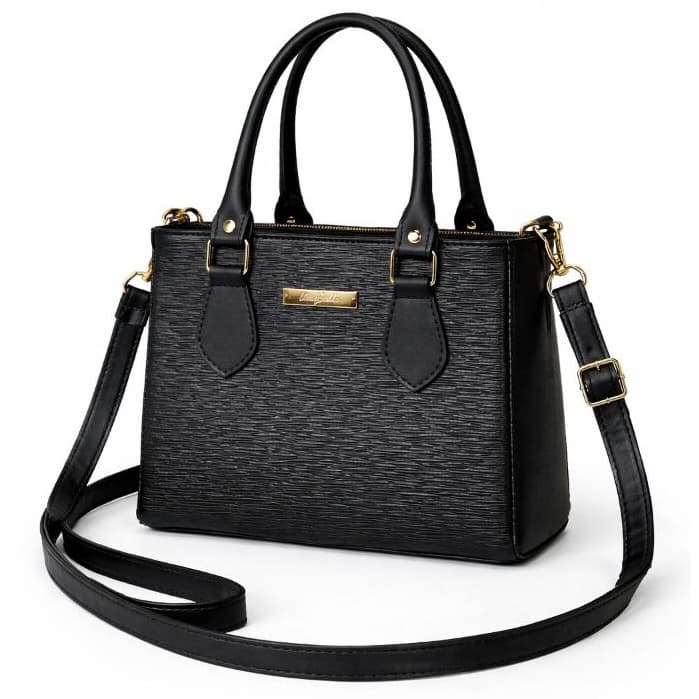 Bolsa Feminina Estruturada Preta Elegante Alça de Mão e Ombro - Lavie Uselabelle