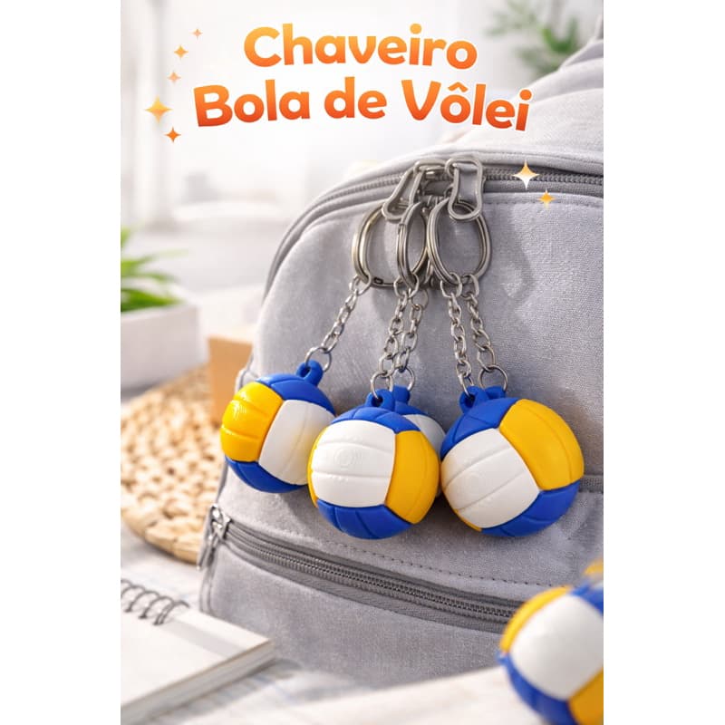 Chaveiro Bola de Vôlei | Chaveiro Esportivo | Lembrancinha Vôlei Criativa | Acessório Mochila Chaves