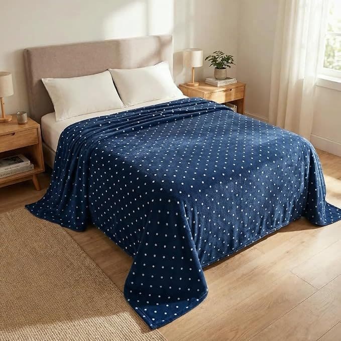 Manta Queen Poá Gigante 2,40 x 2,50 Cobertor Soft Flannel Premium Duas Cores Cobre Leito