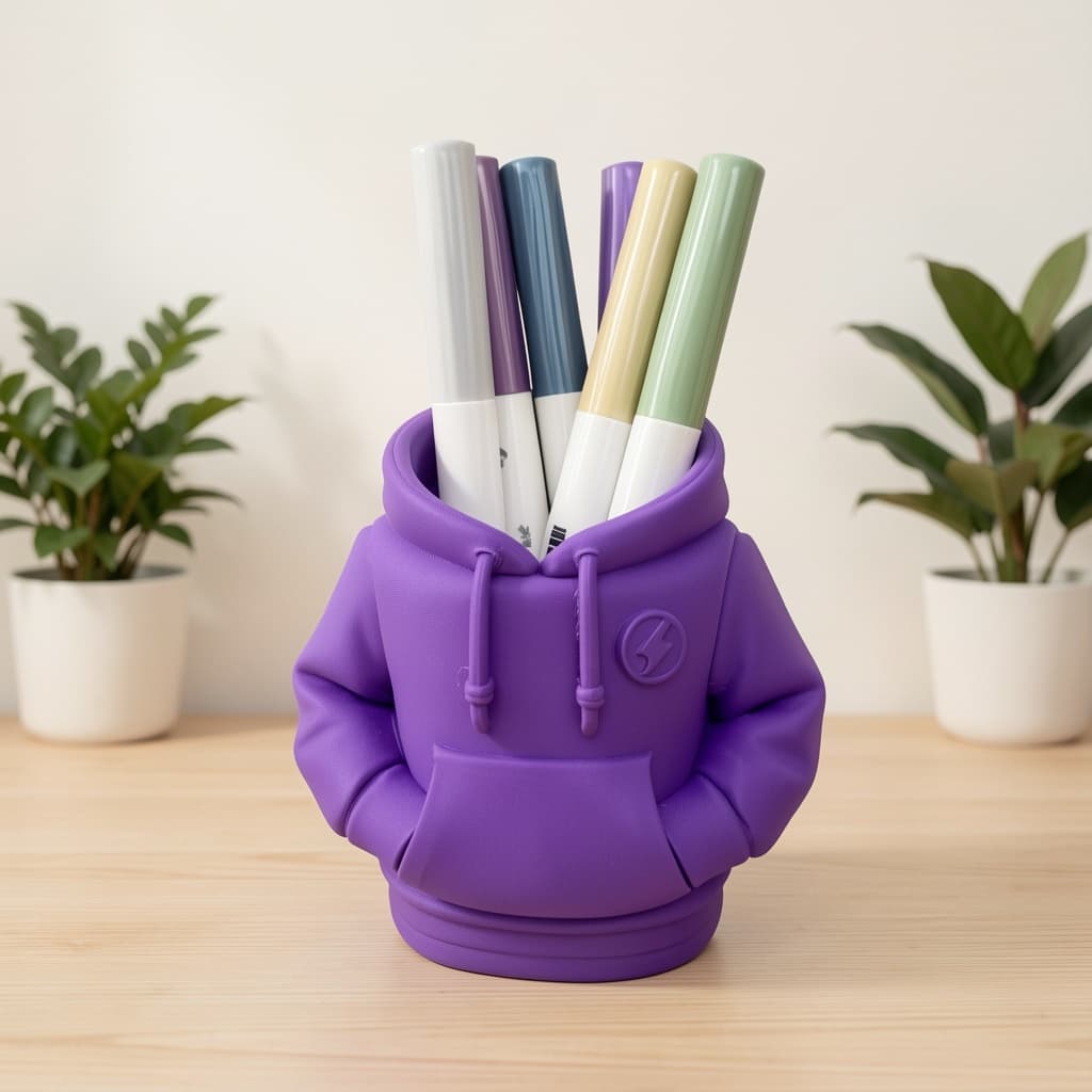 Organizador de Mesa Moletom 3D – Porta Canetas Moderno
