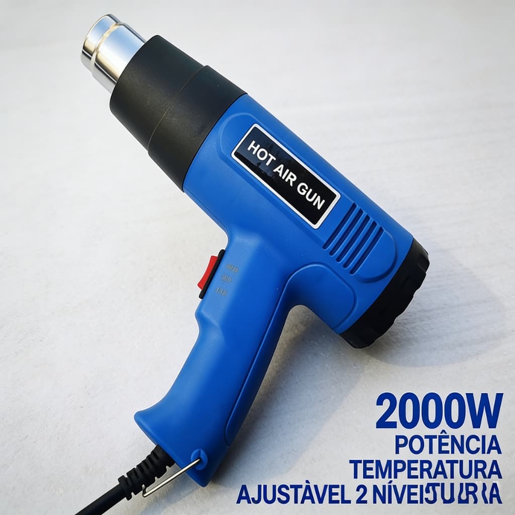 Soprador Térmico 2000W Profissional Regulável Ar Quente P/ Estética Automotiva Encolher Tubo eReparo