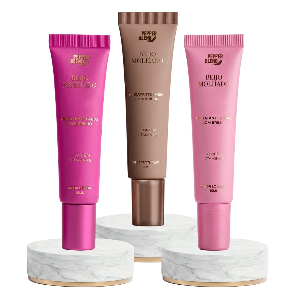 Hidratante Labial Com Vitamina E, Efeito Gloss Ação Reparadora Tutti Frutti Cereja Lollipop 15ml
