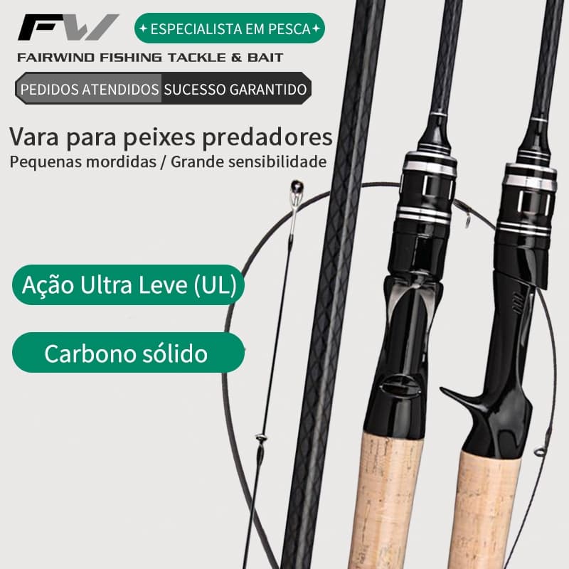 Vara De Pesca Ultraleve De Fibra De Alto Carbono UL De 1.5M/1.68M/1.8M-Fiação E Fundição De Ponta Sólida Para Em Água Do