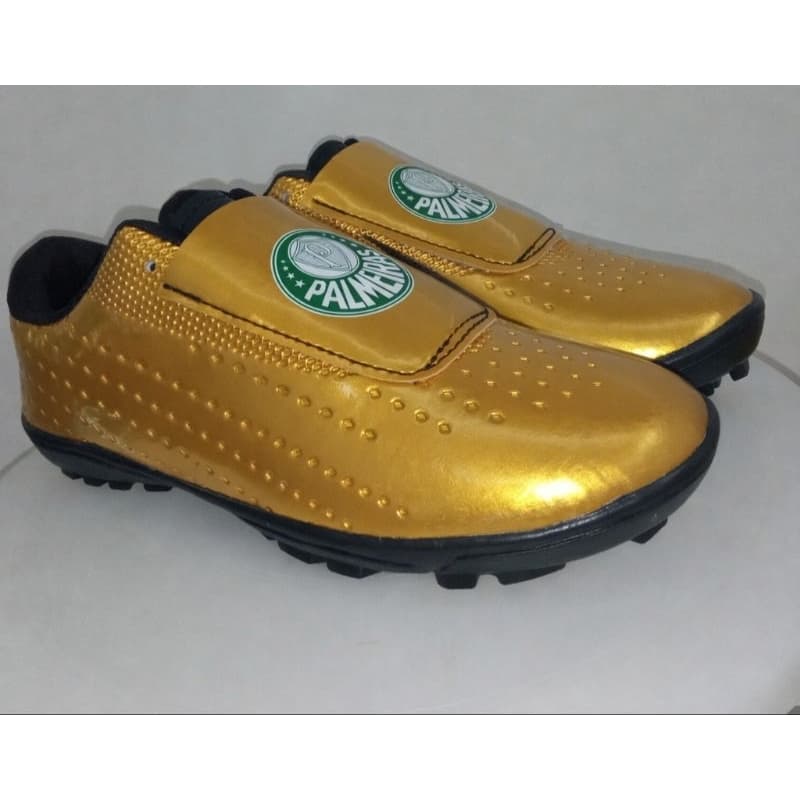 Chuteira Palmeiras Dourado infantil adulto na Promoção