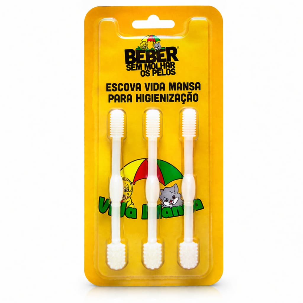 Kit 3 Escovas Para Limpeza Bebedouro Pet Vida Mansa Silicone