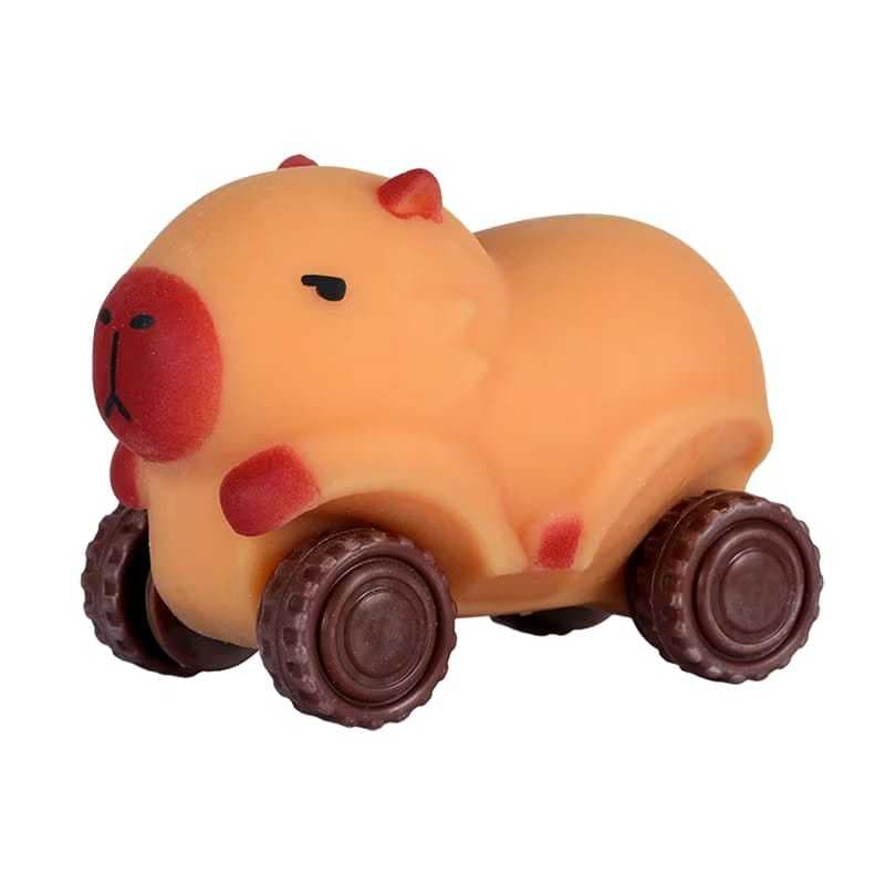 Taba Squish Carrinho de Capivara Brinquedo de Apertar Anti Estresse