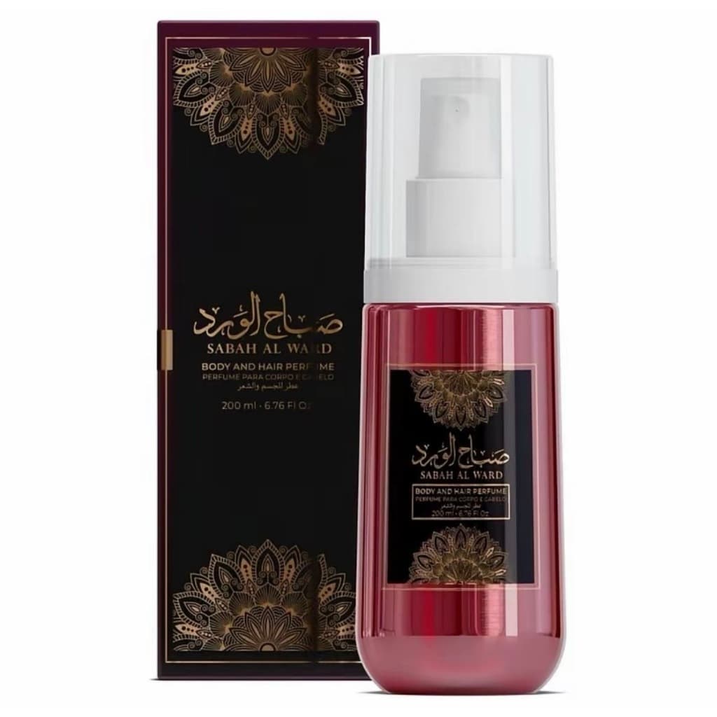 Sabah Al Ward Black Afeer 200ml Feminino Body And Hair Perfume Floral para Corpo e Cabelo Aroma Luxo Versátil