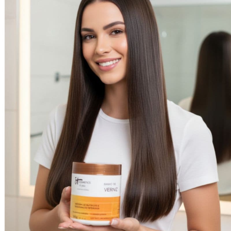 Banho de Verniz 500gr para os cabelos, nutrição profunda , brilho intenso, selagem das cutículas  e combate aos frizz