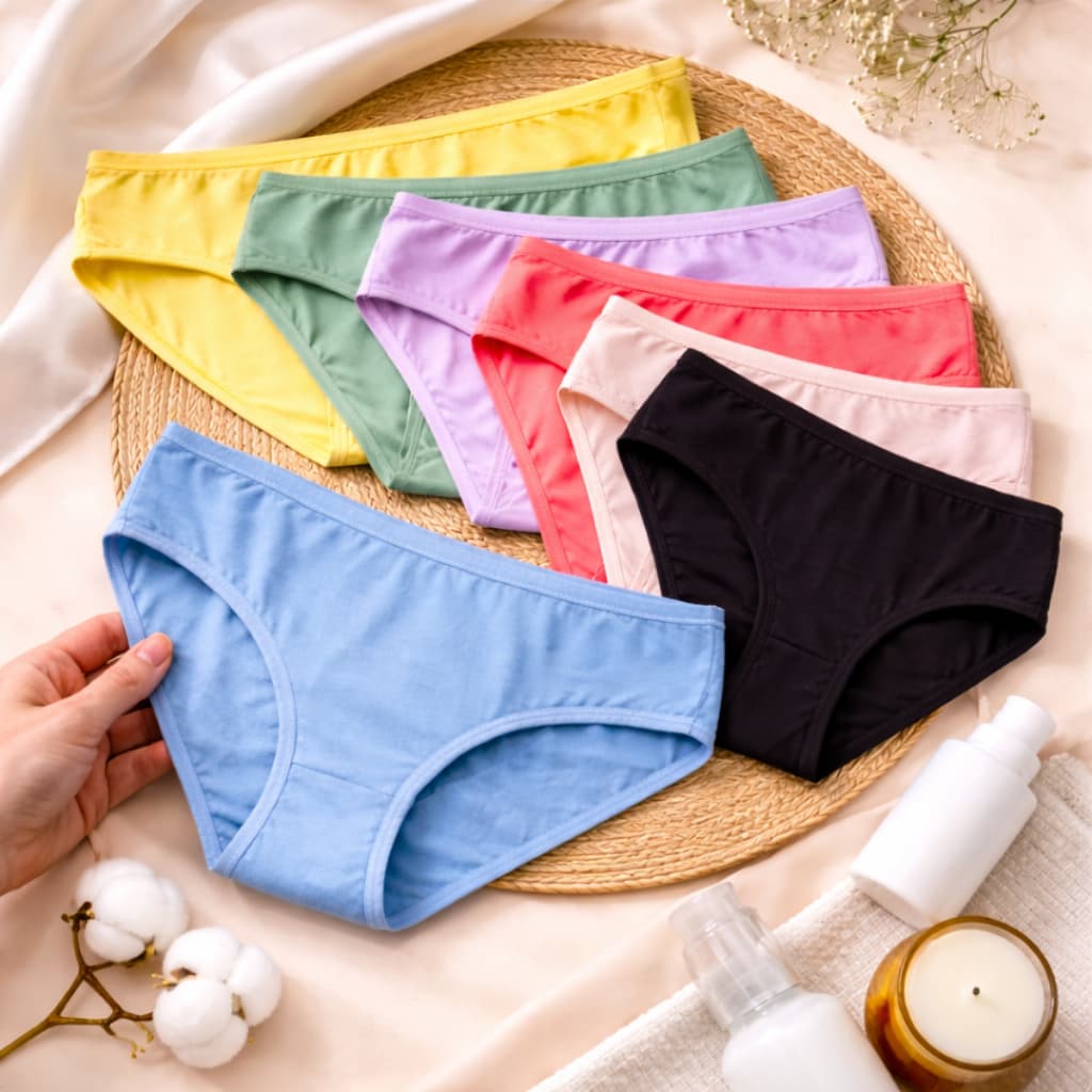 Kit Calcinhas de Algodão Básica Feminina Conforto Calcinhas Lisas Tanga com forro 100% Algodão