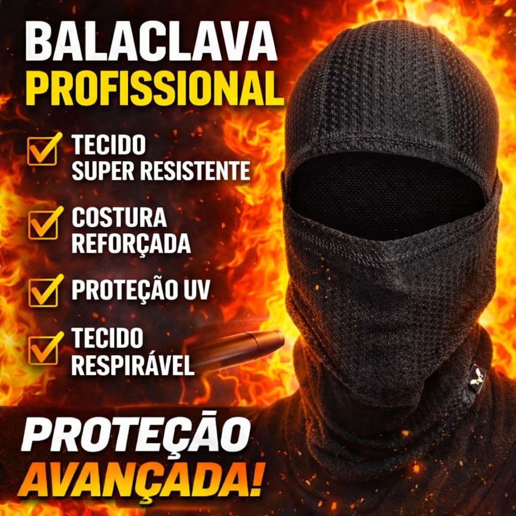 Balaclava Touca Ninja Tática Profissional Proteção Térmica Uv Fpu50+