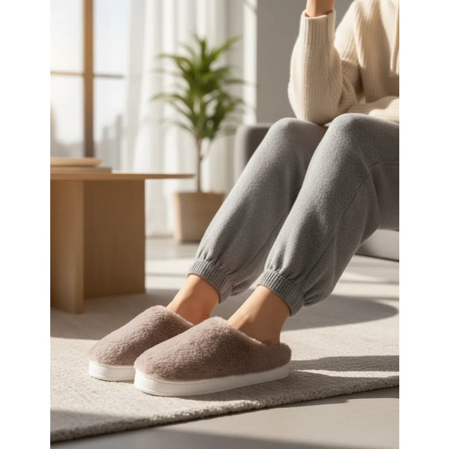 Pantufa Chinelo Inverno Quentinho Adulto Unissex Solado Emborrachado Peluciada