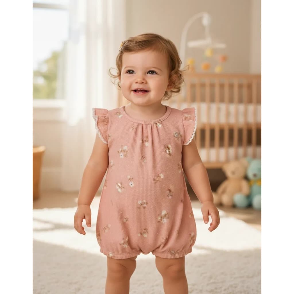 Macacão Bebê Curto Estampado Mundi Verão