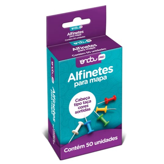 Alfinete para Mapas - Contem 50 unidades -  Marca:OndaPro