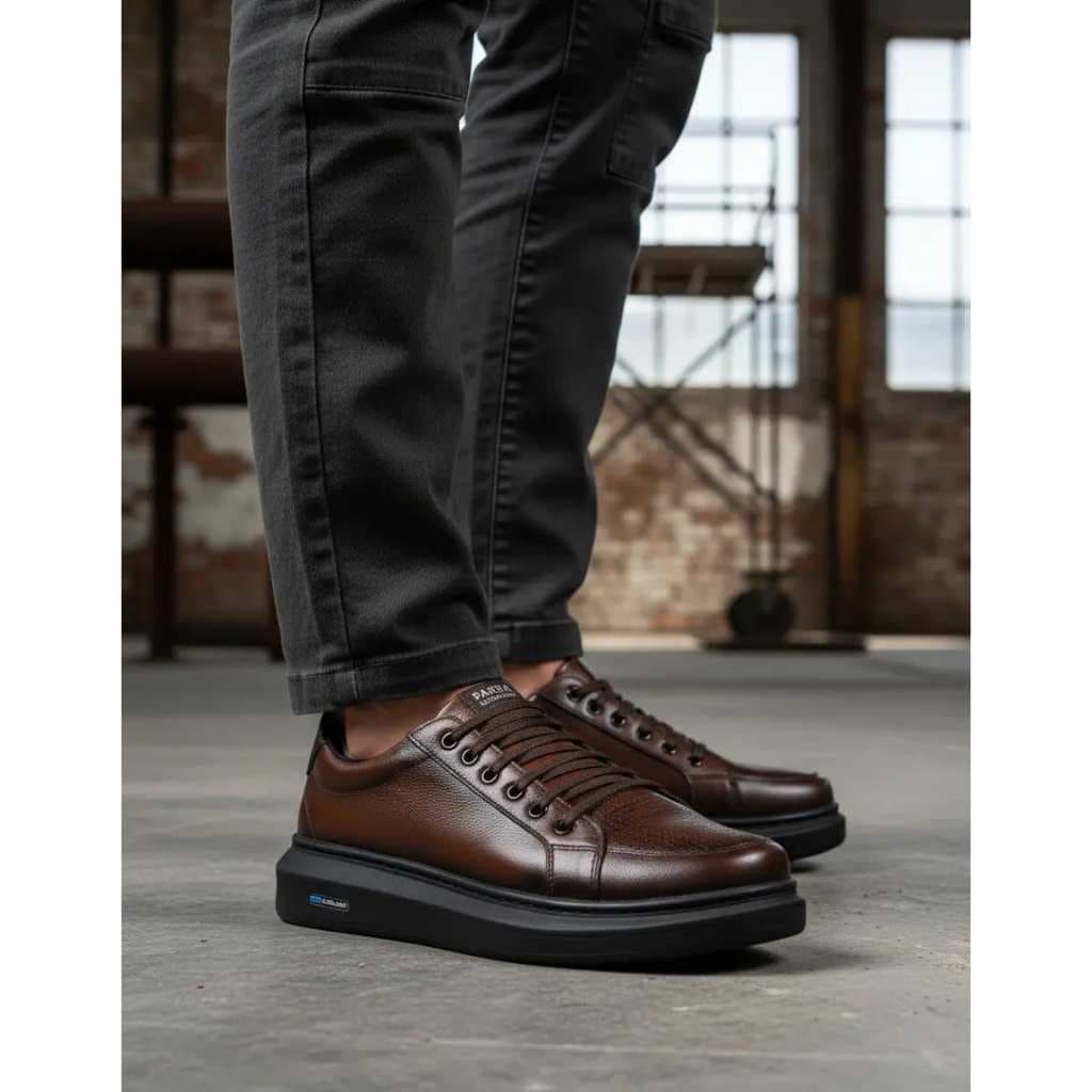 Sapatênis Moderno Leve Confortável Em Couro Legítimo Parra Boots