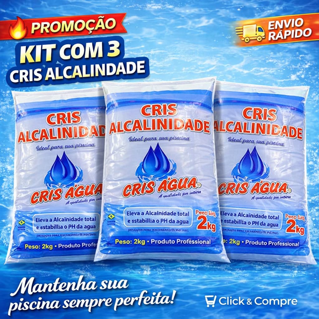 KIT 3 UNIDADES ALCALINIDADE CRIS ÁGUA
