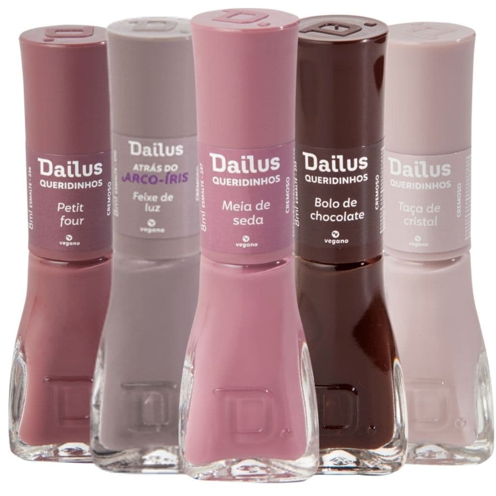 Esmalte Dailus Tons Nude Claro Terroso Kit 5 Cores Manicure Pedicure