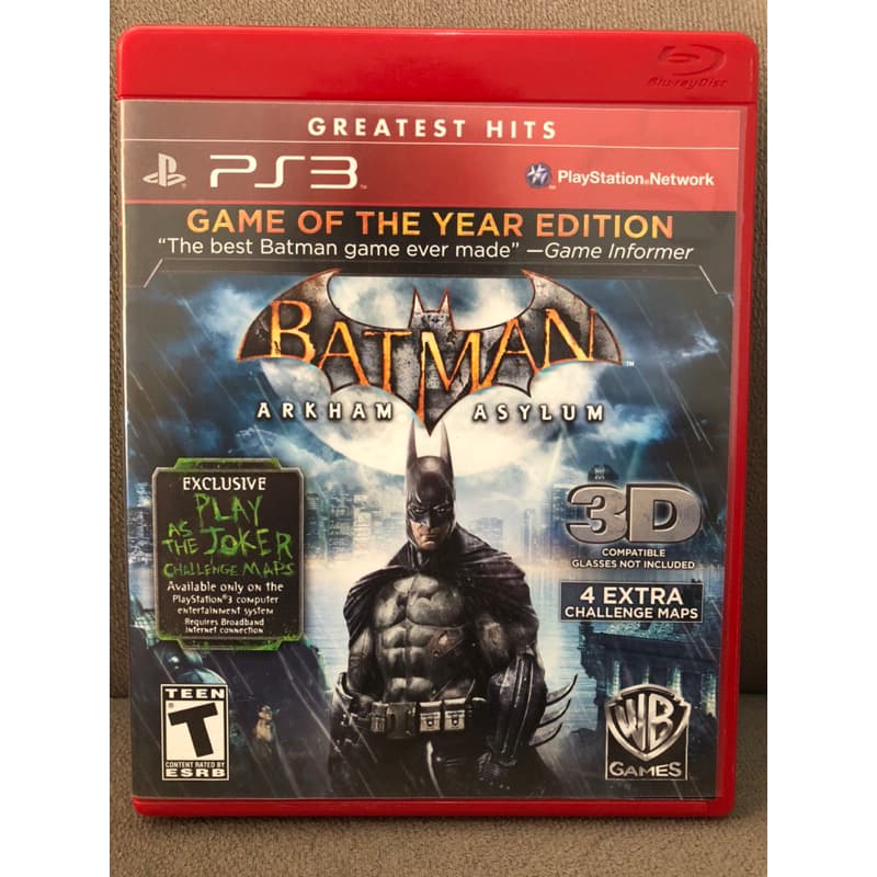 Jogo Batman Arkham Asylum - Jogo PS3 - Game of The Year (Usado)