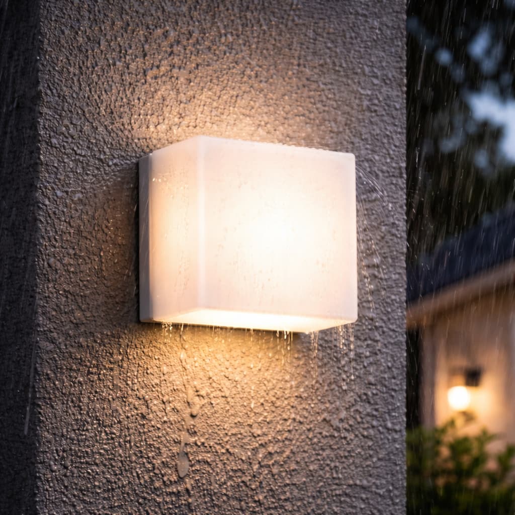 Arandela LED Cubo de Gelo em ABS Áreas Externas a Prova D'Água IP65 Bivolt
