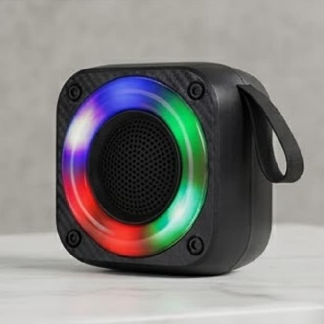 Caixa de Som Bluetooth Portátil Grasep 5W TWS com LED RGB Rádio FM USB SD Caixinha de Som Sem Fio Potente