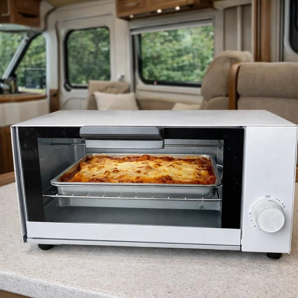 Forno Elétrico 24V Portátil Automotivo Caminhão Motorhome Camping com Grade e Bandeja 33cm Compacto