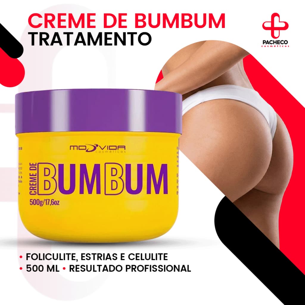 Creme Bumbum  Tratamento Foliculite, Estrias, Celulite - 500g