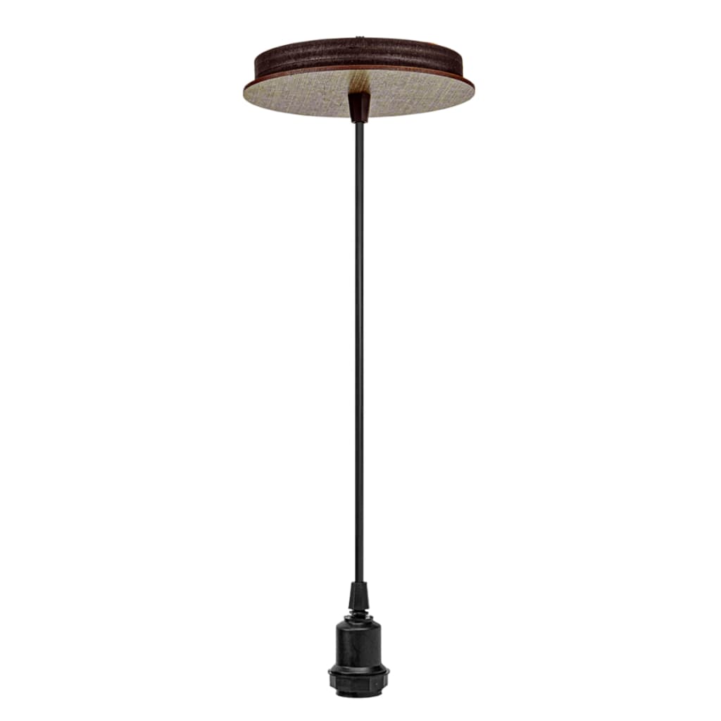 Pendente Fio 1 Metro Modelo Base Modelo Madeira Mdf Fiação Soquete E-27 De Teto Casa Moderna