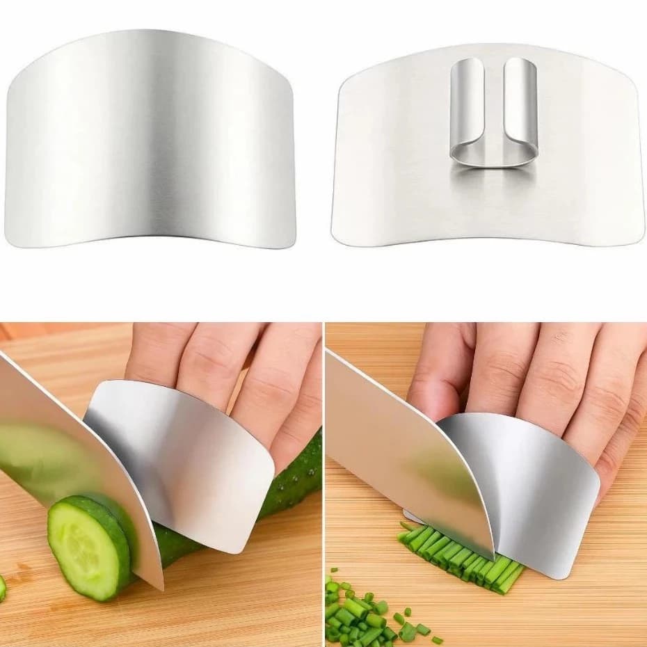 Protetor De Dedos Em Inox Contra Cortes Ao Picar Alimentos/Protetor de Mãos de Aço Inoxidável / Ferramenta de Proteção