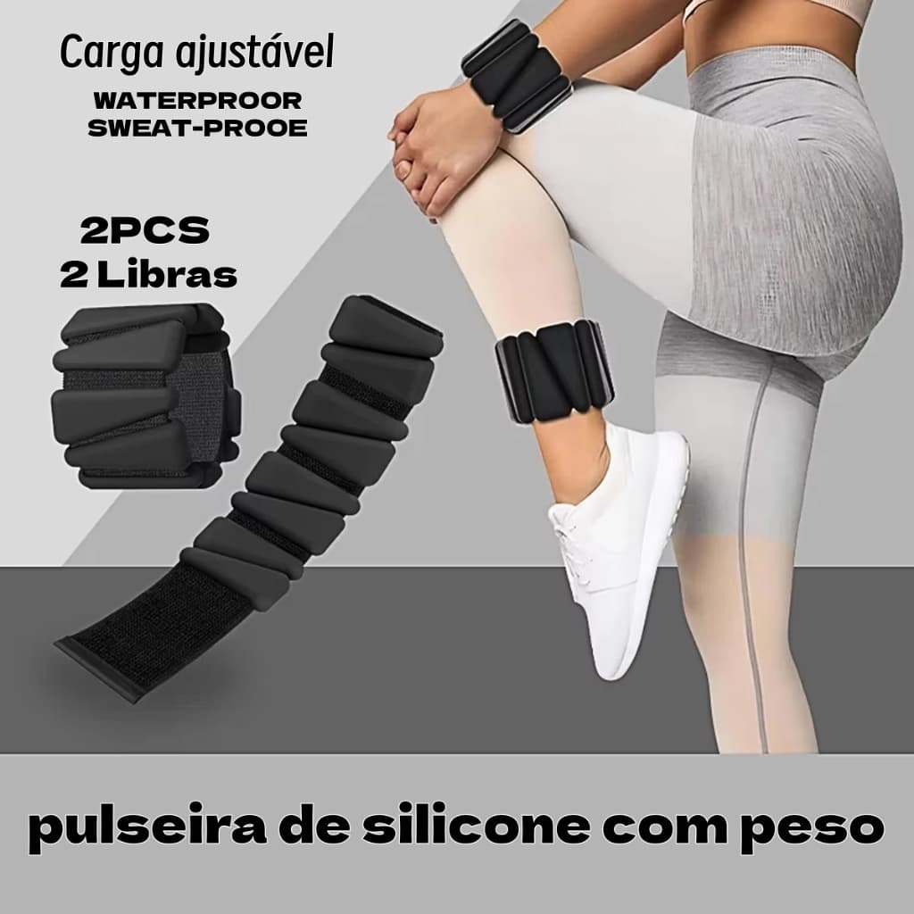 Pesos de silicone ajustáveis ​​para pulso/tornozelo - Treinamento de força para academia, dança e outros esportes