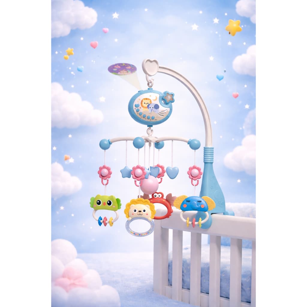 🎶👶 Mobile Musical  Berço Bebê com Som Projeção 🌙✨ Brinquedo Interativo  Brinquedo musical berço bebê