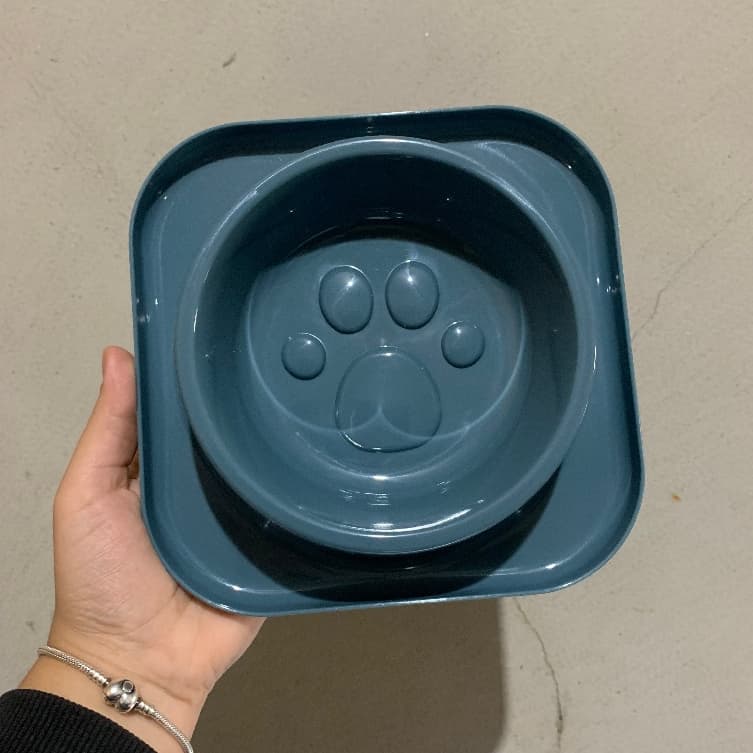 Tigela Pet Pata com Aparador de Plástico 450ml