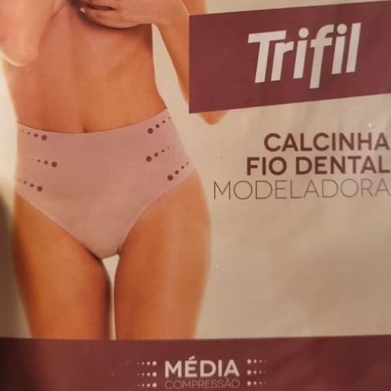 Calcinha Fio Dental Modeladora Trifil Cintura Alta Sem Costura