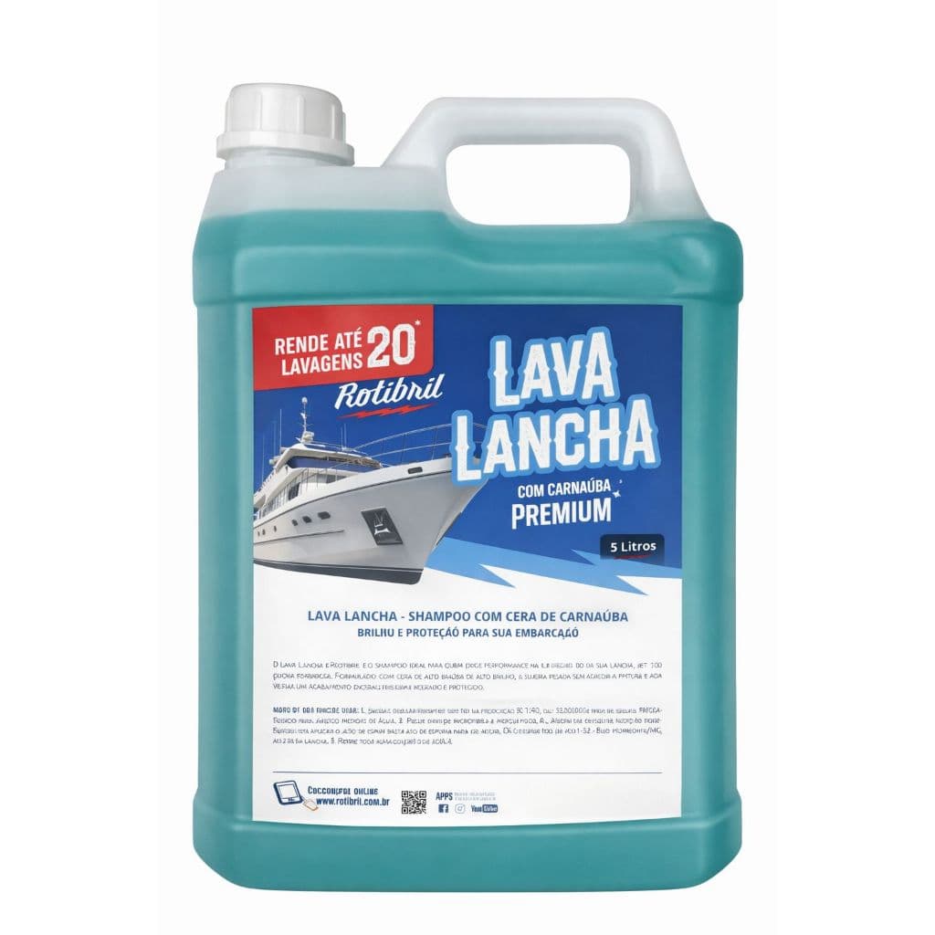 Lava Lancha Com Cera Carnaúba Shampoo Náutico Biodegradável 5L