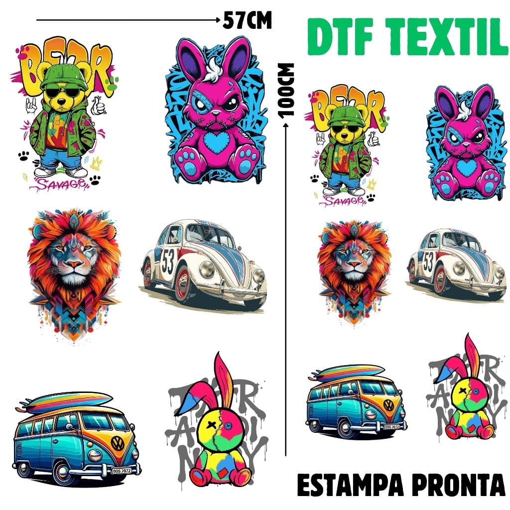 DTF Textil Aplique Termocolante Para Tecidos Estampa Prontas Envio no Mesmo Dia 6060-25