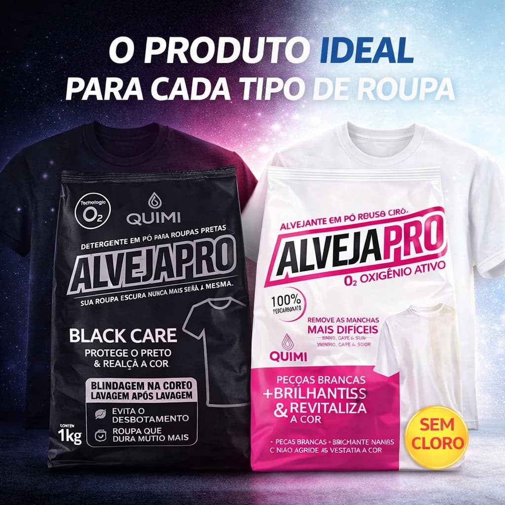 Alveja Pro Black Percabonato de Sódio para Roupas Pretas e Escuras