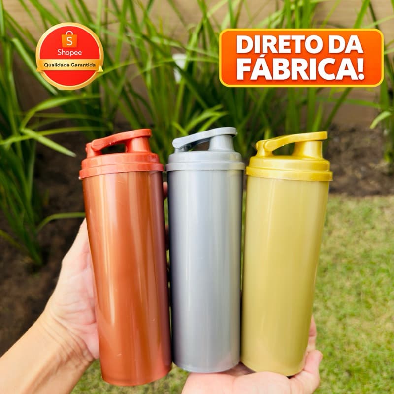 kit 5 unidades copo long drink com tampa squeeze 330ml