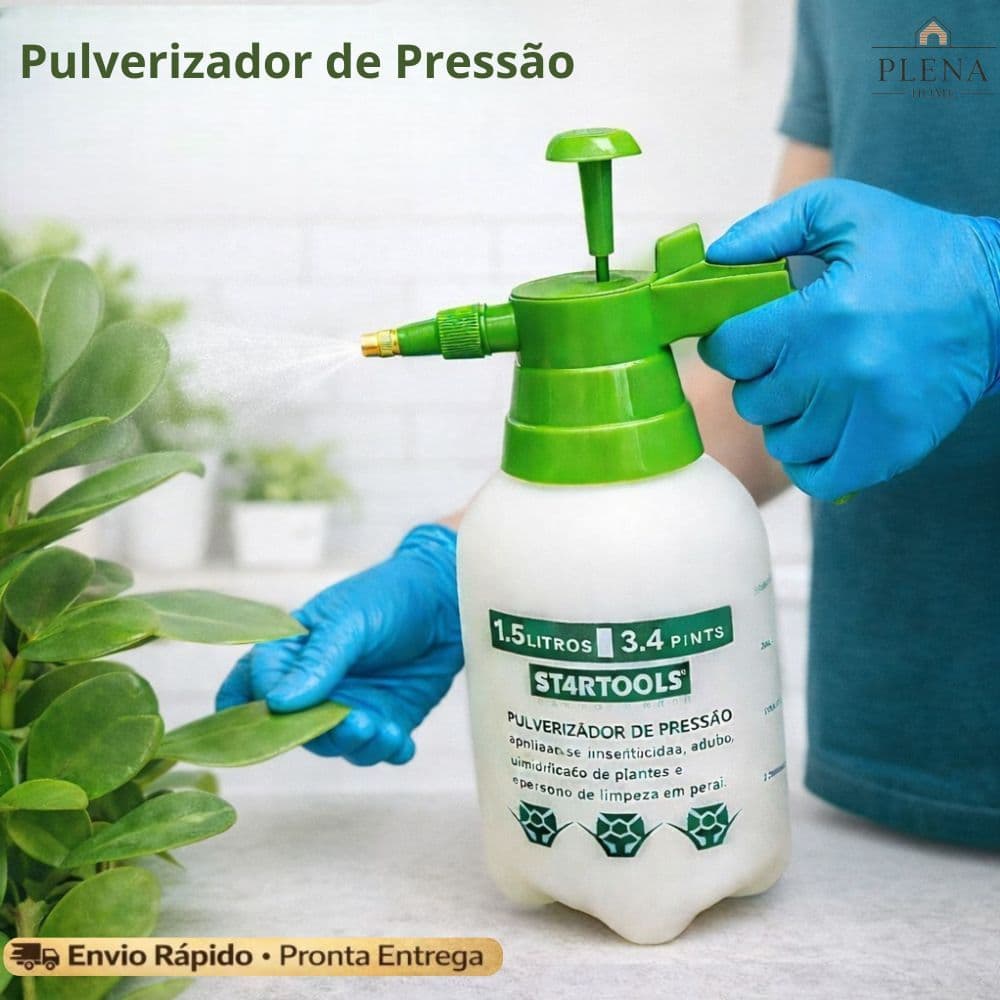 Pulverizador Borrifador Spray Pressão 1,5L Profissional Planta Limpeza Inseticida Vidro Automotivo