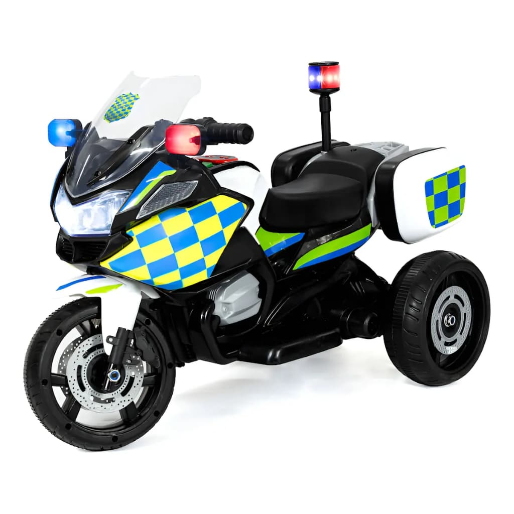 Mini Moto, Triciclo Infantil, Elétrico, Brinquedo - Policia Cor Preto/branco Voltagem Do Carregador 127/220v