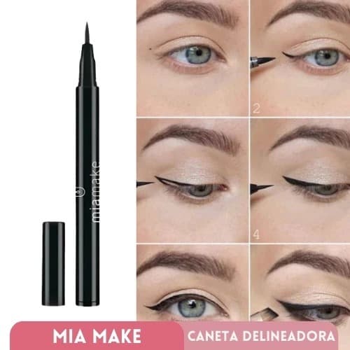 CANETA DELINEADOR  PRETO - MIA MAKE ULTRA FINA Á PROVA D´ÁGUA LONGA DURAÇÃO