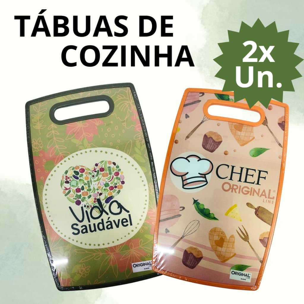 2 Tábuas de Cozinha Corte Grande Carne Cortar Legumes Comida  Salada Casa Restaurante Original Line