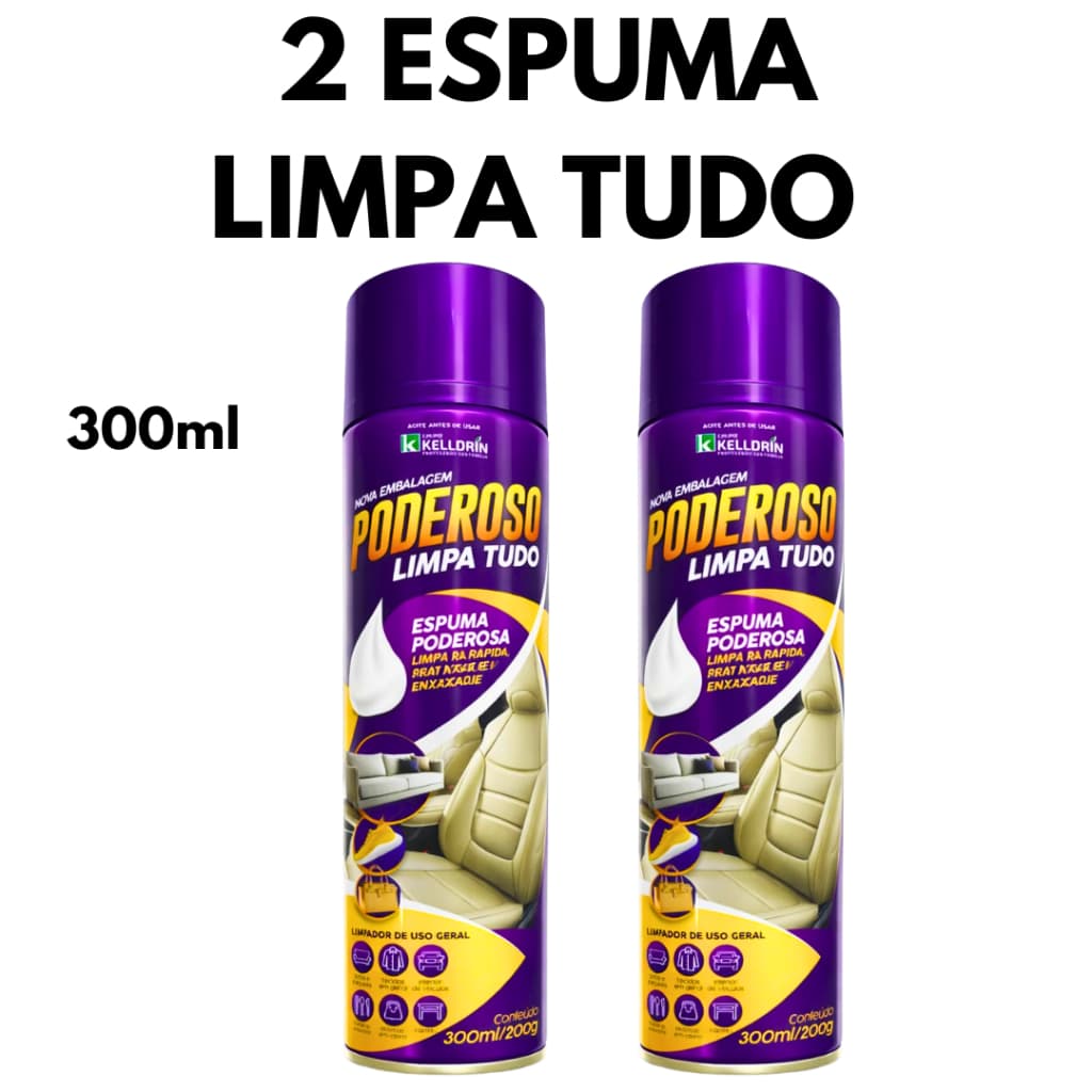 Espuma Multiuso Kit 2 Unidades Limpeza Sem Enxágue Limpa Estofado Automotivo Sofá Tecido E Couro