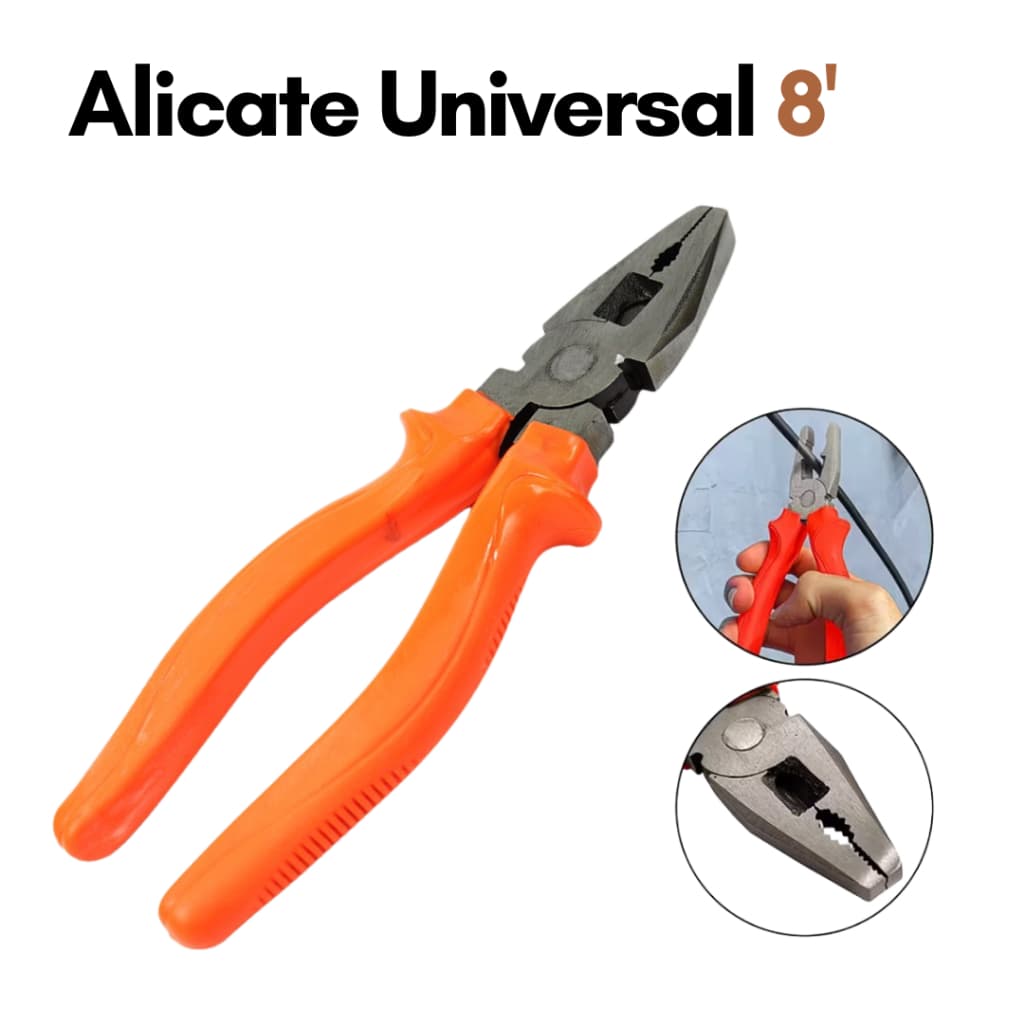 Alicate Universal Multiuso 8 Polegadas Cabo Isolado Multi Uso