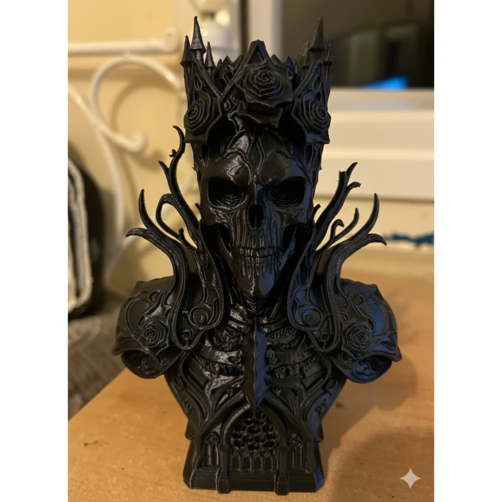 Gothic rose skeletal king bust