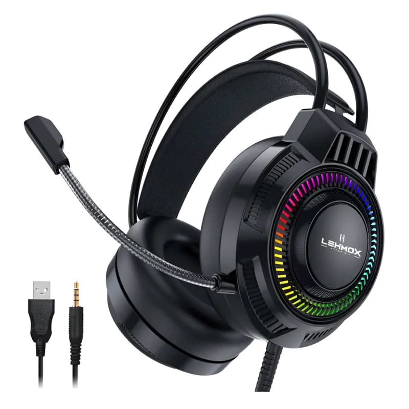 Fone De Ouvido Headset Gamer LehMox Hyper Gt com Microfone e led RG, LEY-2264