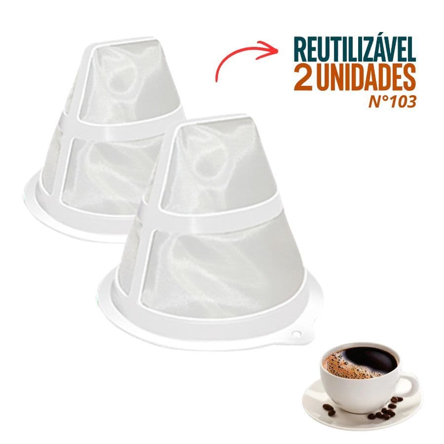 Kit 2 Unidades Coador Filtro Refil Reutilizavel para Cafe 103 Injetemp