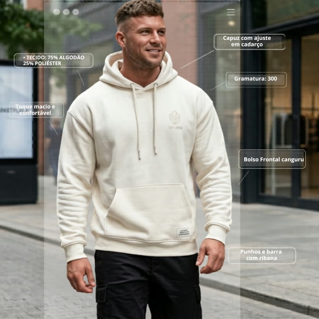 blusa de frio moletom masculino feminino inverno  branco Streetwear casaco branco blusão capuz bolso capuz bolso