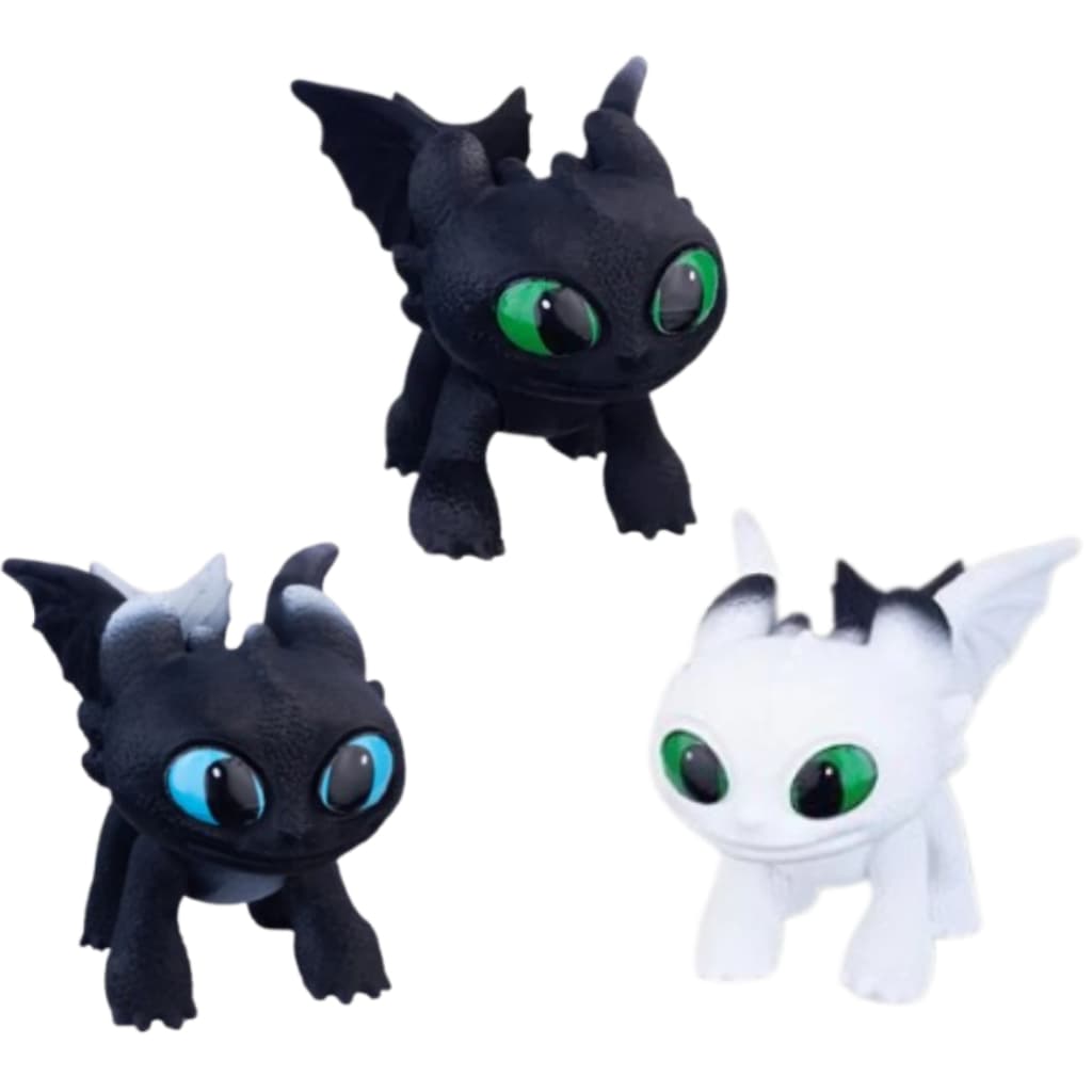 Brinquedo Dragão Eclipse, Dawn e Dusk Como Treinar o Seu Dragão Mini Pupee